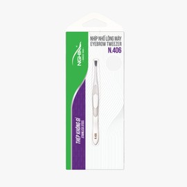 NGHIA Straight Tip Tweezer - N-406 | Stainless Steel Eyebrow Tweezer for Precision Grooming | Hair Removal | Professional Quality for Salon and Home Use
