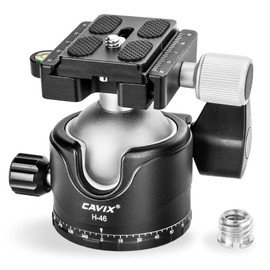 CAVIX Tripod Ball Head with 1/4" Arca Swiss Quick Release Plate Aluminium Tripod Ball Head Mount Large Ball