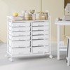Rolling Storage Cart with 12 Drawers, Wooden Tabletop Utility Cart