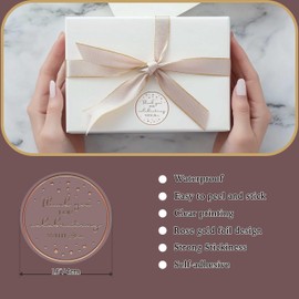 Thank You for Celebrating with Me Stickers - 100pcs 1.6-Inch Transparent Gold/Silver/Rose Gold Round Stickers for Wedding, Birthday, Holiday Cards, and Gift Wrapping (Rose)