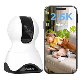 VIMTAG 2.5K Indoor Camera – Pet, Dog, Cat & Baby Monitor with Phone App, Audio & Speaker, Nanny Cam, 360° View, 5G/2.4G WiFi, Motion Tracking, AI Dection, Night Vision, Home Security, SD/Cloud Storage