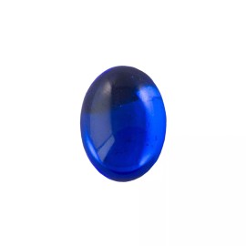 Yummy Treasures 18x13mm Translucent Sapphire Foiled Glass Oval Cabochons (2) cab4005L