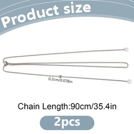 DELORIGIN Earphone Cord Strap with Anti-Lost AirPods Chain Holder Stainless Steel Necklace with Adjustable Knot Wireless Earbuds Chain Lanyard Neck Cord Compatible with AirPods Pro 3 2 1