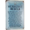 Metal Sign 20 x 30 cm Workshop Rules Funny Sayings