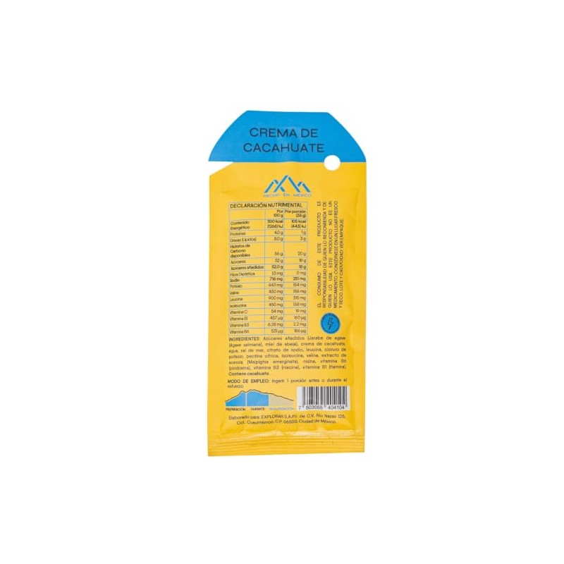 Explo Gel Energético Crema Cacahuate 35g Pack Bcaas Electrólitos Miel