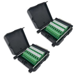 iYueMps DB25 Terminal Adapter, DB25 Breakout Board, Solderless Adapter, DB25-G1 Connector, Terminal Board, Plastic Cover (Male+Female)