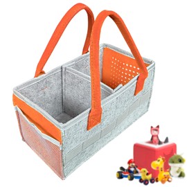 Carry Case Box Carry Case Box Storage Carrier with Handle & Side Net Pocket Carrying Bag for Starter Set Accessories Figures (Orange)