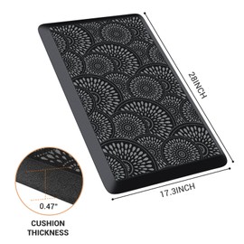 Mattitude Kitchen Mat, 17.3x28in Heavy Duty Ergonomic Comfort Foam Standing Desk Mat, Waterproof Non-Slip Standing Mats and Rugs for Kitchen, Office, Laundry, Black