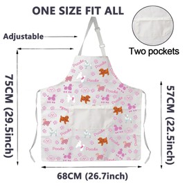 BNQL Poodle Gifts Poodle Aprons Poodle Dog Gifts for Poodle Lovers Puppy Dog Apron Funny Puppy Kitchen Cooking Apron with Pockets (Poodle Aprons)