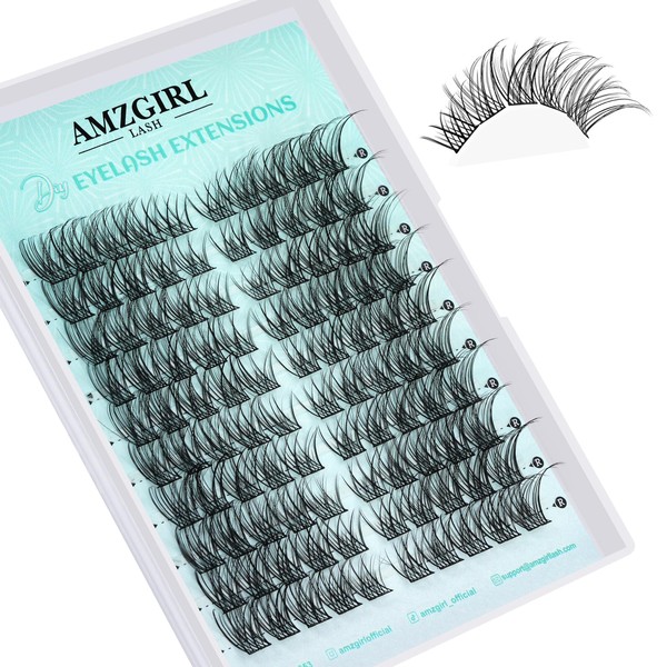Natural Eyelash Extensions, Pack of 100, Wispy Cluster Lashes, D