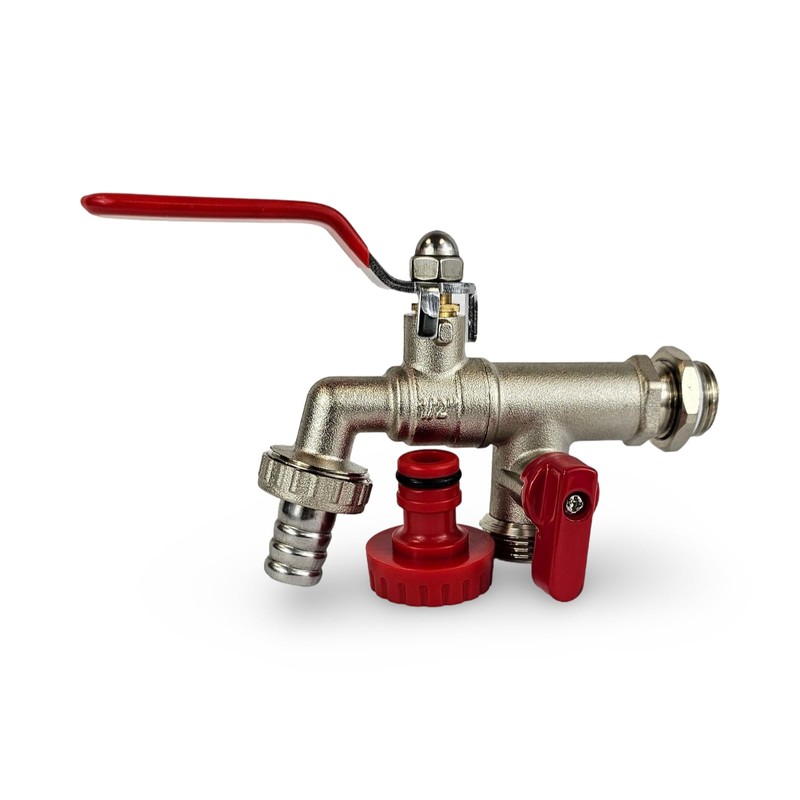 Wärmer System Outside Brass Double Garden Tap with Lever Handle