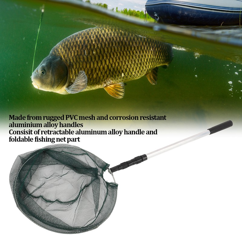 Fish Landing Net Aluminium Alloy with Long Telescoping Pole Handle