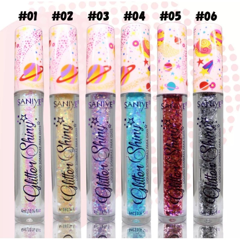 Saniye 6pz De Delineador Glitter Shine Saniye