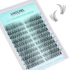 Wispy Wimpern Extensions Natürliche Cluster Lashes Wimpernverlängerungen Links&Rechts Cat Eye 180Pcs Volumen Wimpern Cluster DIY Einzelne Wimpern Cluster für Wimpern Anfänger(Dawn,C Curl,14Pairs)