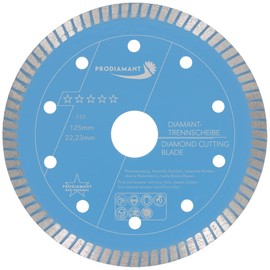 PRODIAMANT F33 Professional Diamond Tile Disc Diameter 125 mm x 22.2 mm - Extra Thin for Natural Stone, Granite, Tiles & Ceramics - Precise Wet Cutting