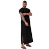 YAOHUOLE Kurta for Men Soft Comfortable Muslim Robe Side Split