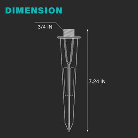 Malibu Landscape Lighting Stake Metal Outdoor 6 Pack Sturdy Solid Ground Spike Die-cast Aluminum for Flood Light Pathway Light's Stakes