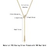 925 Silver Y Necklace for Women,Moissanite Drop Necklace, 18K Gold