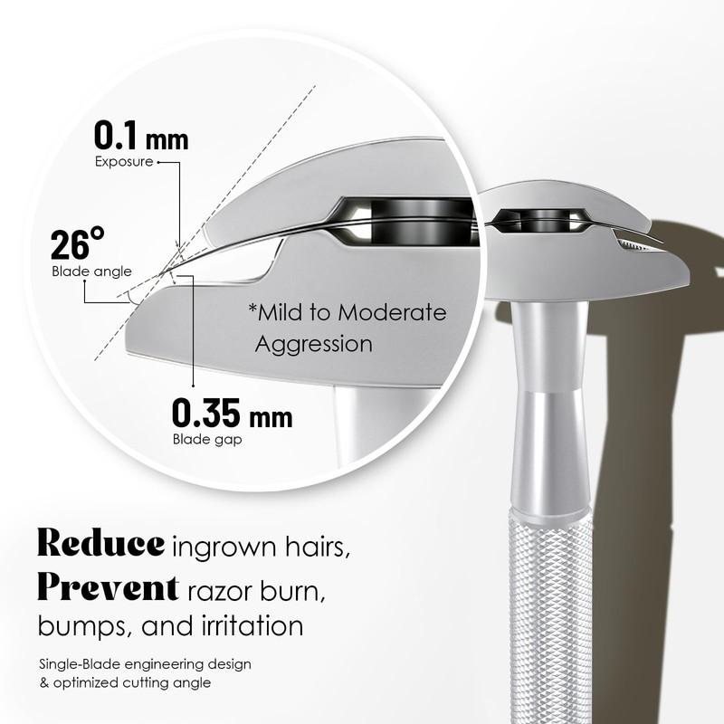 THURLADY Double Edge Safety Razors for Men, Reusable Single Blade
