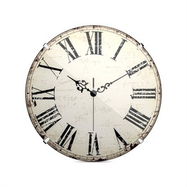 Mebus Vintage Wall Clock with Roman Numerals, No Ticking Noises Thanks to Precise Quartz Movement, Dome Glass Cover, 20 cm, Small, Antique