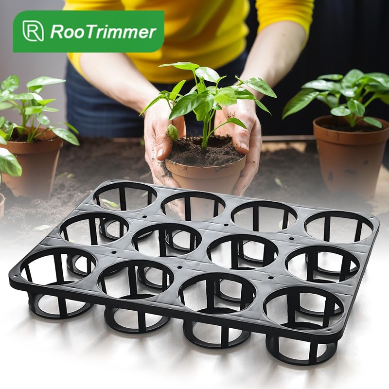 RooTrimmer 12 Cell Round Nursery Pots Tray, Plant Pot Shuttle