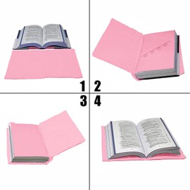2 Pack Stretchable Book Sleeve Covers, for Paperbacks Hardcover Textbooks up to 9" x 12", Office Supplies with Free Sticker Labels (2 Pack, Pink)