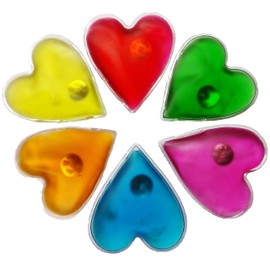Filfia hand warmers heart shape 6 pocket warmers for warm hands in winter pocket cushion reusable heat pads, multicolour