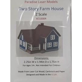Paradise Laser Models 2 Story House Kit - Z Scale - Laser Cut