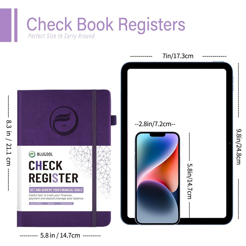 Check Registers for Personal Checkbook, Blugool Checkbook Register with Check