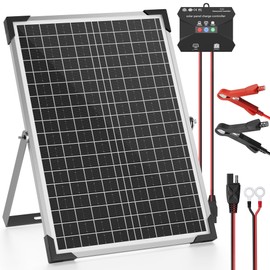 Voltset 30W 24V Solar Panel Kit, Solar Battery Maintainer with MPPT Charge Controller Adjustable Bracket, Solar Battery Charger for RV Car Boat Tractor and Camping
