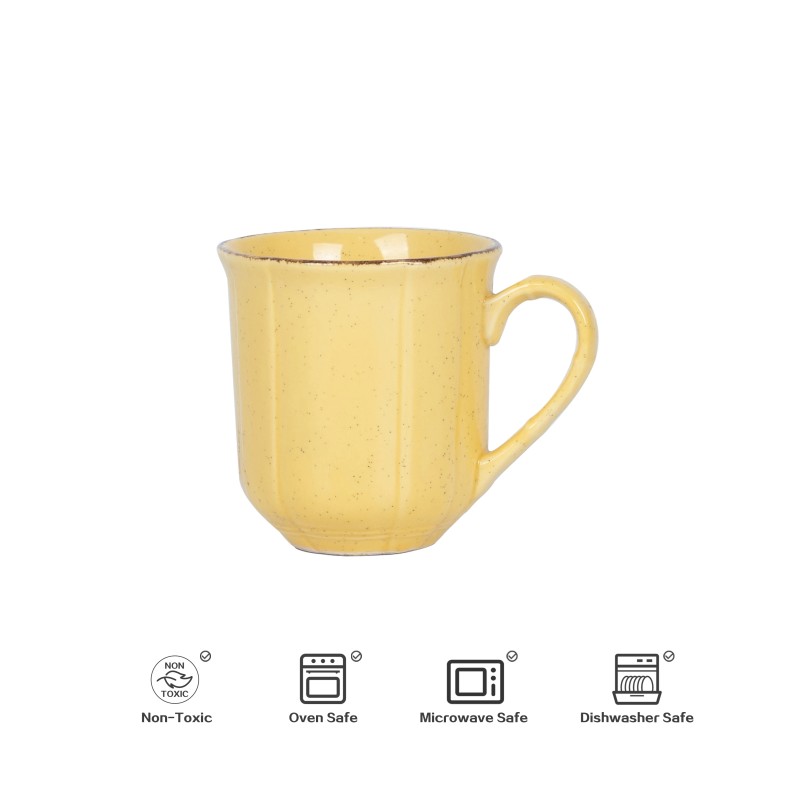 Yellow Color Stoneware Dinnerware Ceramic Dishes Plates Sets Wholesale Classic