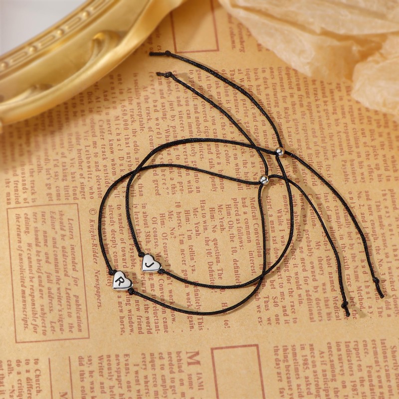 SANNYRA Pinky Promise Bracelet, DA Couples Bracelets Matching Initial Relationship