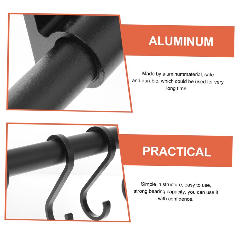 LIFKOME 1Pc Wall Mounted Kitchen Utensil Hook Rack Black Hanging