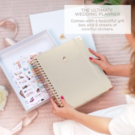 Clever Fox Wedding Planner – Wedding Book & Organizer for the Bride – Wedding Planning Binder with Pockets, Tips & Checklists – Wedding Notebook – Engagements Gift – 10″ x 11″, Gift Box, 190+ Stickers (Pearl)