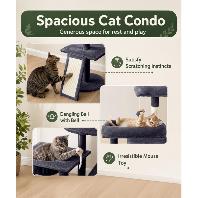 LIKISAK 68 Inch Heavy Duty Cat Tree Tower for Indoor