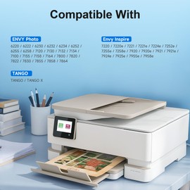 64 Ink Cartridges Black/Color Combo Pack Compatible for HP Ink 64 64XL Black and Color Ink Cartridge for HP Printers Fit for Envy Inspire 7955e 7900e 7255e 7220e Envy Photo 7855 7155 7858 Tango X Ink