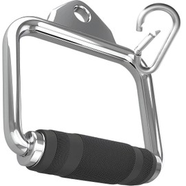 The ULTIMATE Senshi Japan Stirrup Handle With Rubber Grip - Perfect For Bodybuilders, Cross Fitness, Weight Lifting etc. - Made Out Of HEAVY DUTY Metal - Fits On ANY Cable Machine Or Multi Gym - Cable Cross Over Attachment, Cable Chest Press - 100% Money