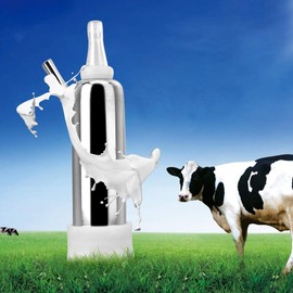 Estink Cow Milk Pulse, Upgraded Stainless Steel Cup Shell and Inflation Liner Cow Milk Pulse Controller Replacement for Farm Electric Cow Milking Machine Accessories, 7.9 * 2.2 * 2.2in, Silver