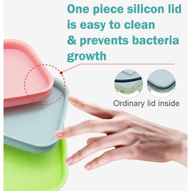 PrepSealer PrepCube Silicon Lid Food Storage Container-4PC Set, Stackable Freezer Storge, Leftovers Storge, Prep Meal Storge