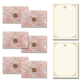 YUANXINWL Letter Set, Letter Set, Fire Paint Envelope, Letter, Birthday, Girlfriend, Bride, Letter, Flamed Painting, Stationery, Fashionable, 6 Envelopes, 20 Stationery, 6 Sheets of Envelopes, 20