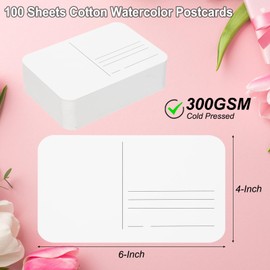 PATIKIL 30 Sheets Watercolor Postcards, 100% Cotton 4x6 Inch Blank Rounded Corners Water Color Paper Post Cards Cold Pressed for Mailing Art Painting Drawing, 140lb/300 GSM