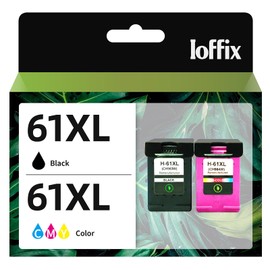 Ioffix Remanufactured 61 XL Ink Cartridge Combo Pack Replacement for HP 61 61XL Ink Compatible with HP Envy 4500 4501 4502 5530 Deskjet 2540 3050 1050 1056 1510 OfficeJet 4630 Printer (2 Pack)