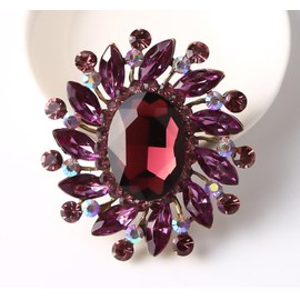 GFM® Vintage Inspired Bridal Wedding Brooch with Crystal and Rhinestones - Christmas, Birthday, Mother's Day, Valentine's Day, Wedding Anniversary (SA-BRCH-0033-VI-001-GHJMN)