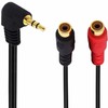tunghey 2Pack Right Angle 3.5mm to 2RCA Adapter Cable, Gold