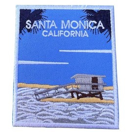 Santa Monica California Patch (3.5 Inch) Embroidered Iron-on/Sew-on Badge Travel USA Souvenir United States Vacation Emblem Gift Patches