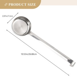 HEMOTON Stainless Steel Spoon Multi- Pizza Sauce Spoon Ladle Measuring Flat Scoop Spoon Food Portion Ladle Flat Wine Spoon with Long Handle