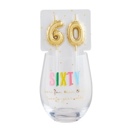 Mud Pie 60 16 oz 2 1/2" Candle Wine Glass Set