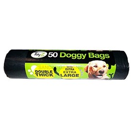 50 Pack Super Strong Extra Large Doggy Waste Bags with tie Handles