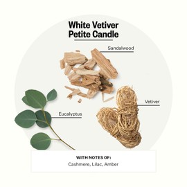 Apotheke Luxury Scented Candles for Home, White Vetiver - Petite Aromatherapy Jar Candle with Soy Wax Blend
