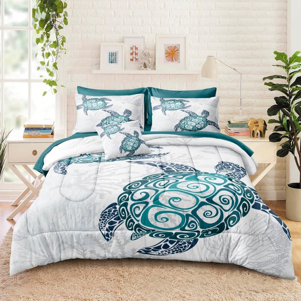 Bedbay Sea Turtle Bedding Set Twin Size Kids Boys Turtle